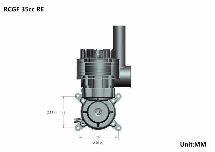 NEW V2 VVRC RCGF 35cc Petrol/Gasoline Engine with Rear Exhaust pipe for RC Model Airplane