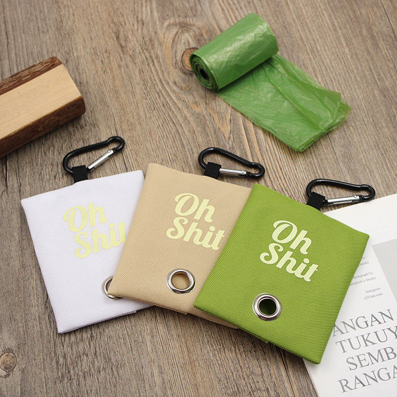 Pet Supplies Canvas Waste Bags Poop Bag Dispenser Portable Pet Poop Bag Holder Outdoor Puppy Kitten Litter Pickup Organizer