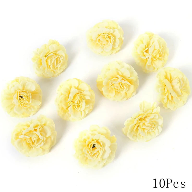 Yellow Artificial Flowers Heads Silk Fake Flowers for Home Decor Party Wedding Decoration DIY Valentine's Day Gifts Accessories