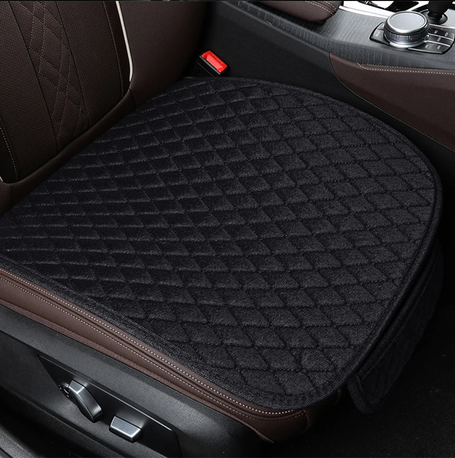 SEAMETAL 1Pc Flax Car Front Seat Cover Breathable Linen Car Seat Cushion Anti Slip Auto Chair Protector Universal for Sedan Suv