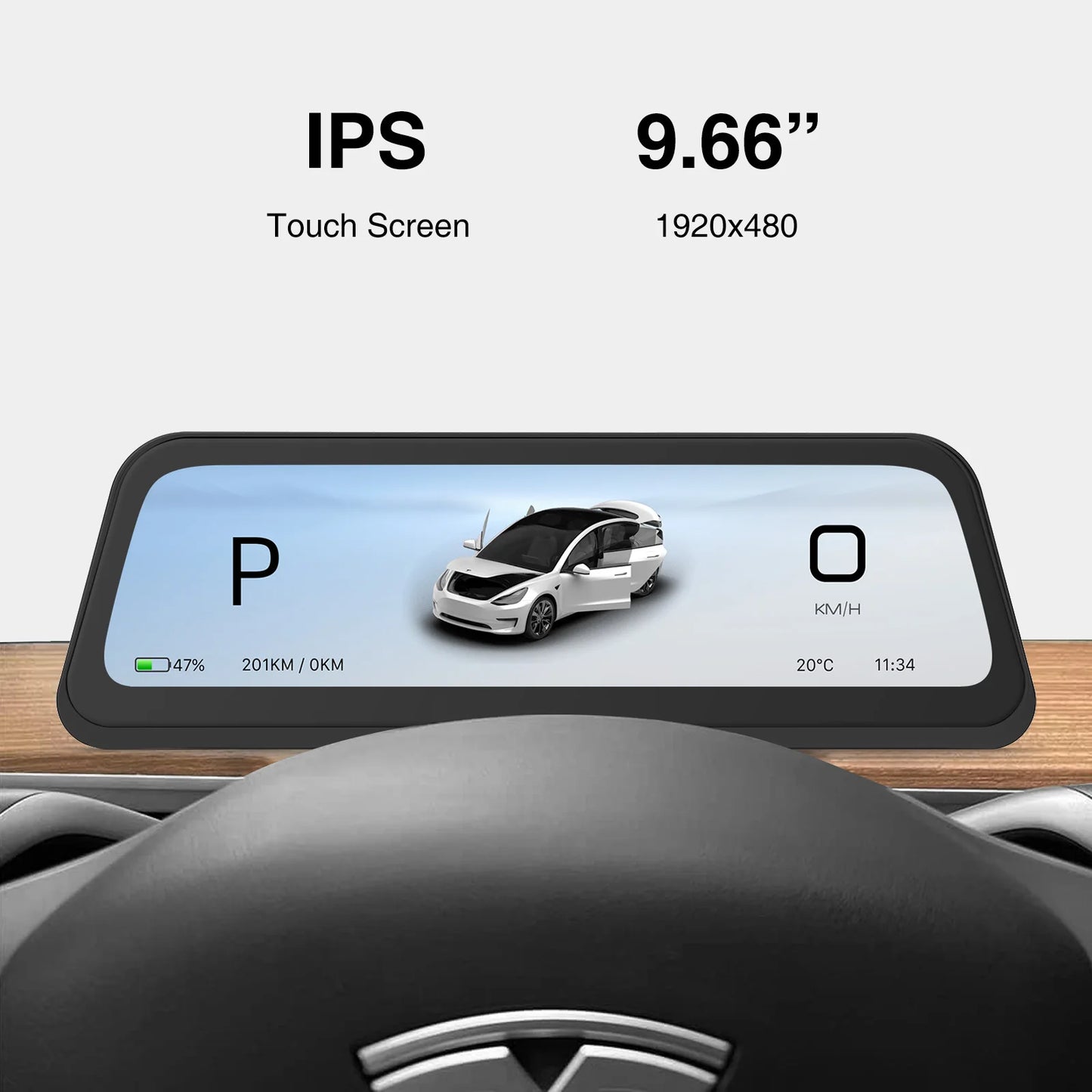 2025 NEW 9.6" Head Up Display for Tesla HUD for Model 3 2016-2023 Y 2020-2024 5-minute Quick Installation Carplay Android AUTO