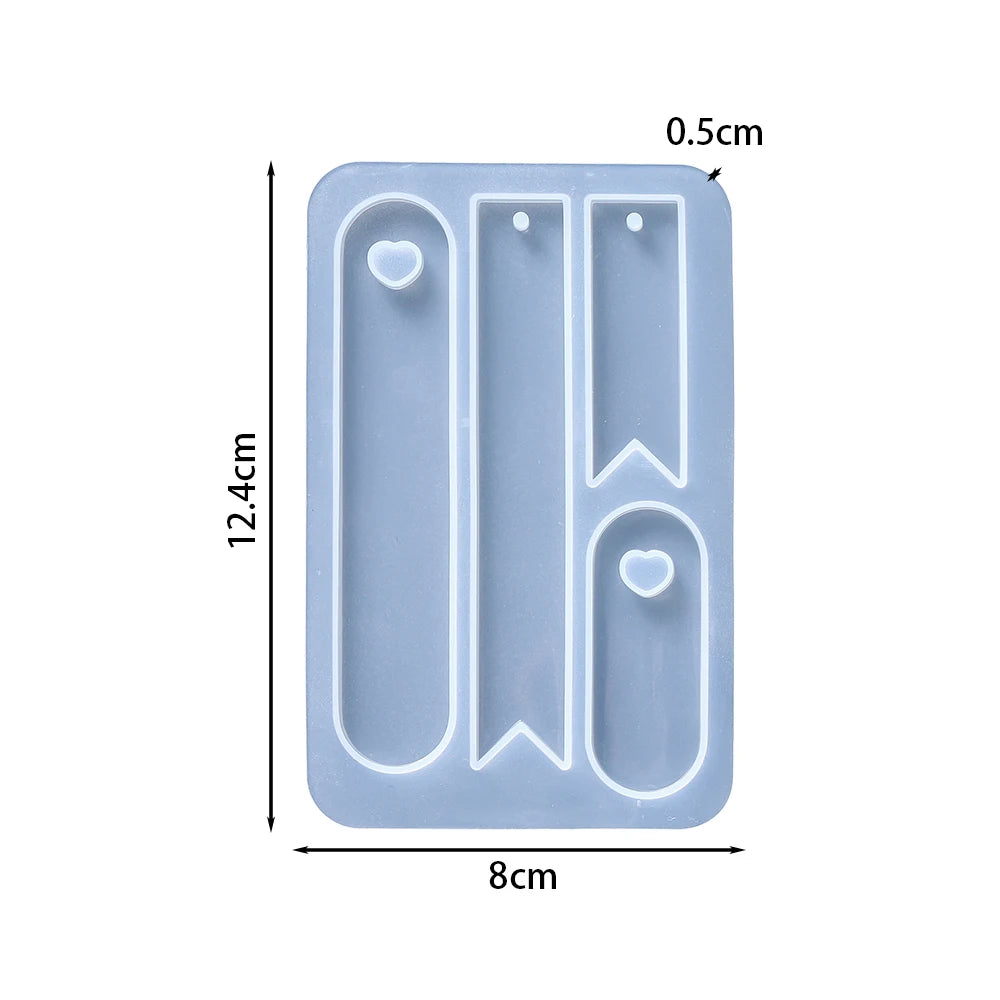 Oval Bookmark Silicone Mold Heart Bookmark Epoxy Resin Casting Molds for DIY Epoxy Resin Crafts Making Tools Book Decoration