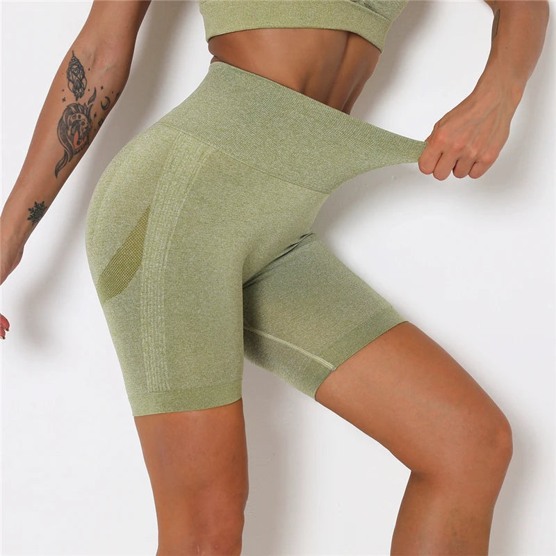 Women Shorts Yoga Gym Shorts Seamless Gym Shorts Push Up Fitness Sports Shorts High Waist Workout Cycling Shorts Sports Clothes