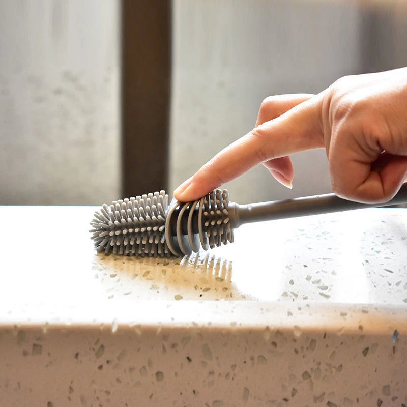 Silicone Cup Brush Scrubber Glass Cleaner Kitchen Cleaning Tool Long Handle Drink Wineglass Bottle Glass Cup Cleaning Brush