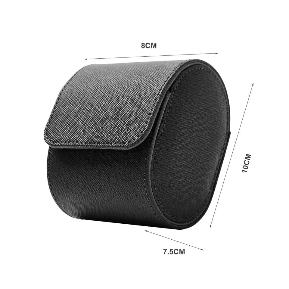 1 Grid Single Watch Box Vintage Pu Leather Slots Flexible Bracket Holder Mechinical Quartz Watch for Business Travel Storage Man