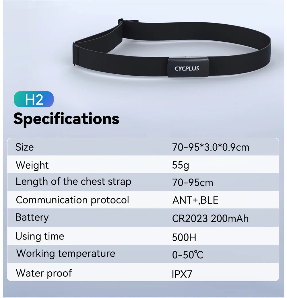 CYCPLUS Heart Rate Sensor Armband Wrist Belt Bluetooth ANT+ Fitness Monitor for Garmin Wahoo GPS Bike Computer