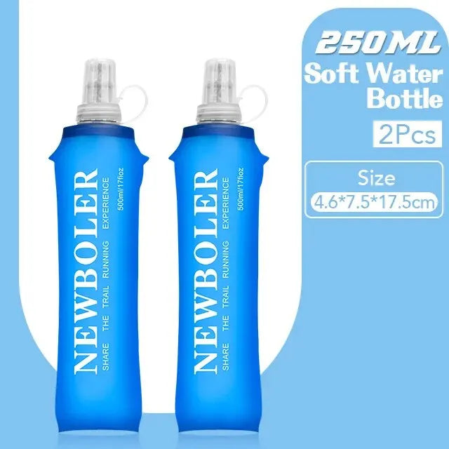 NEWBOLER 250ml 500ml Water Bottle TPU Folding Soft Flask Sport Water Bottle Water Bag Collapsible Water Bottle Running Camping