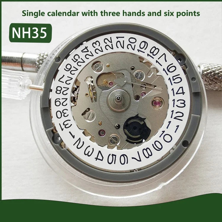 NH35A Premium Mechanical Movement NH35 White Date wheel 24 Jewels Automatic Self-winding High Accuracy Movt Replace