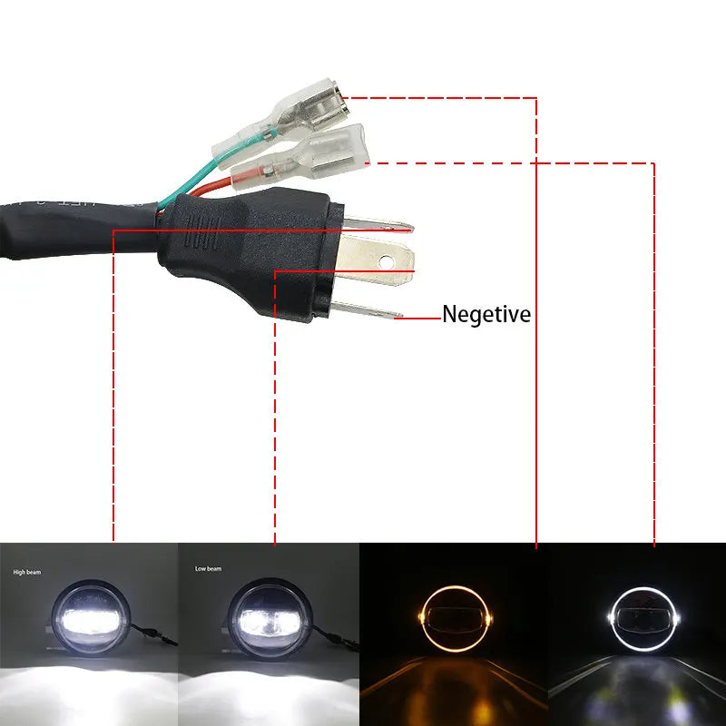 Car Motorcycle 7 Inch Led Headlight DRL Halo Amber Turn Light For Jeep Wrangler JK TJ CJ LJ Lada Defender Suzuki Hummer Headlamp