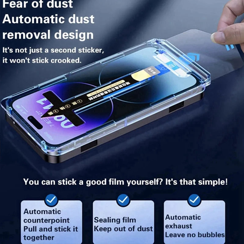 1/2PCS Premium Tempere Glass For iPhone 16 Pro Max Dust Free Screen Protector for iPhone 14 15 Pro Max 15+ 16 Plus 16 Pro Glass