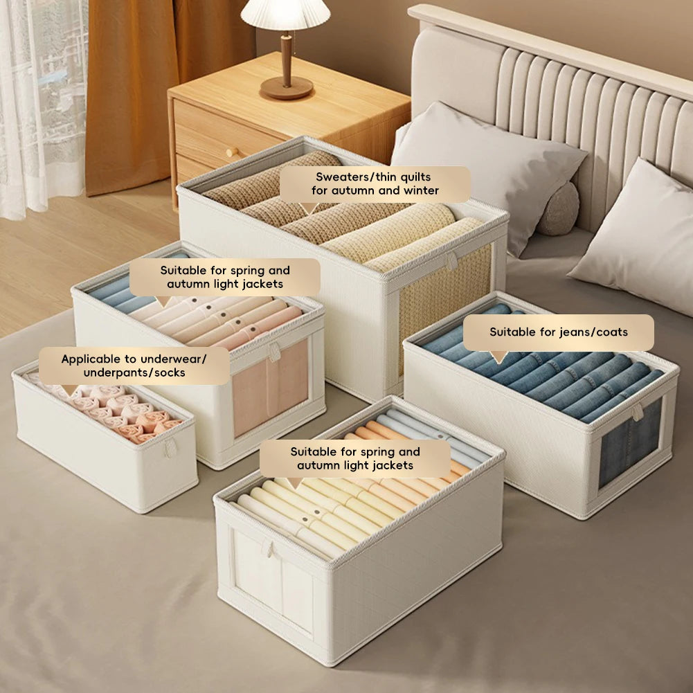 Foldable Transparent Large Capacity Covered Clothing Storage Artifact Seasonal Clothing Rotation Storage Moving Wardrobe