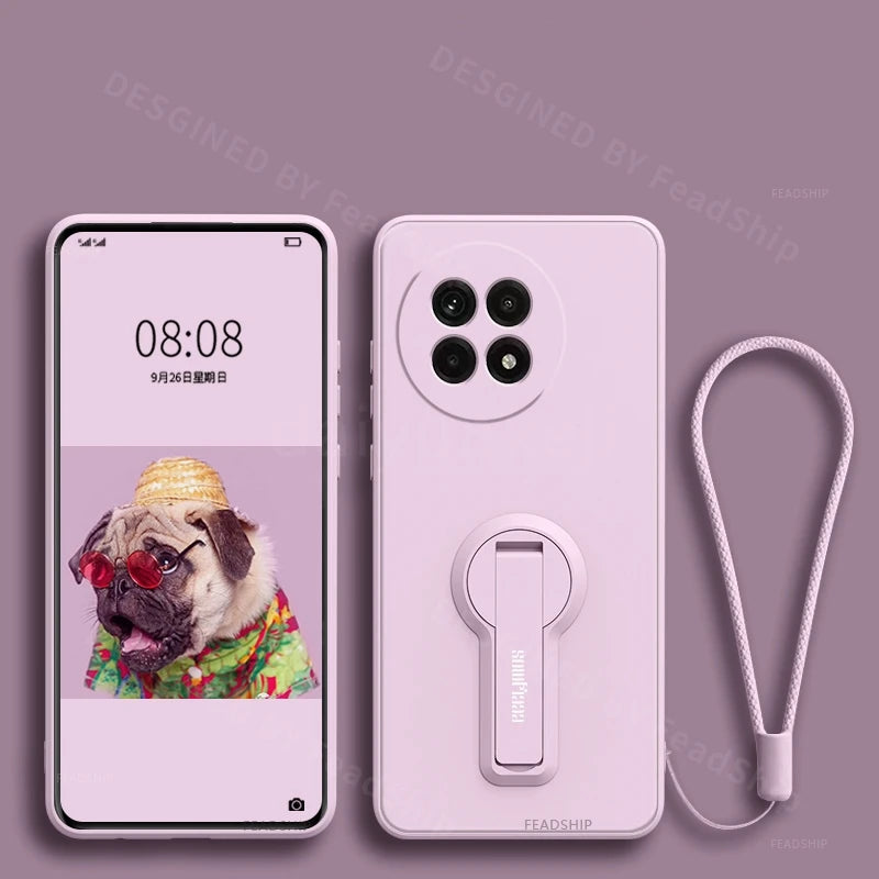 Luxury Soft Silicone Case Cover For OnePlus 13 12 11 15 15R 12R 13R 10 9 Pro ACE 3 Phone Case With Holder Stand Screen Protector