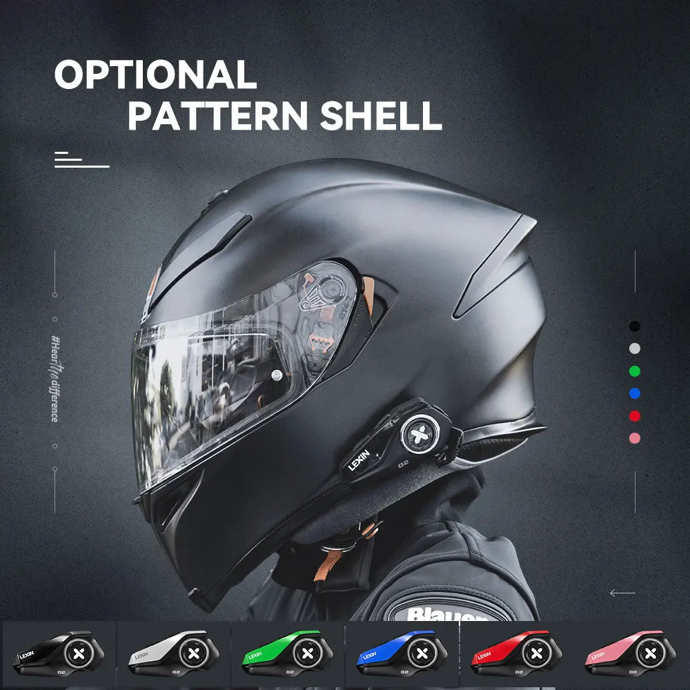 2023 Lexin-G2P Motorcycle Helmet Bluetooth Intercom Up To Pair 6 Riders&Big Button Design Exchangeable Pattern Shell 120KM/H