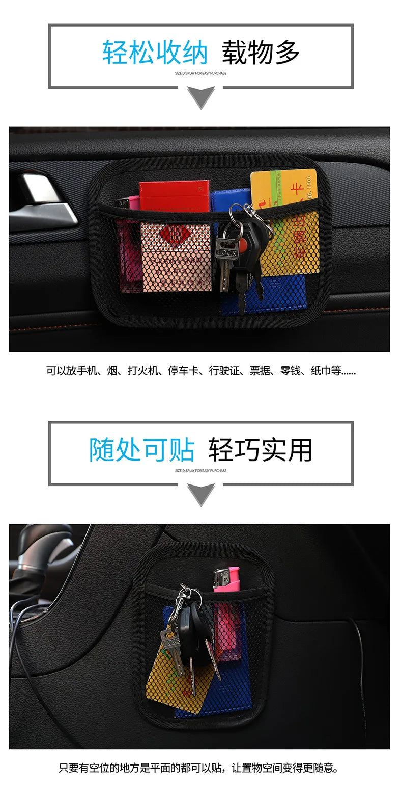 Stowing Tidying Oxford Fabric Car Storage Net Bag Automotive Pocket Multi-use Car Seat Back Organizer