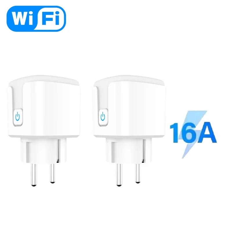WiFi Smart Plug Socket EU 16/20A with Power Monitoring Timing Voice Control Works with Tuya Alexa Google Home Smart Life