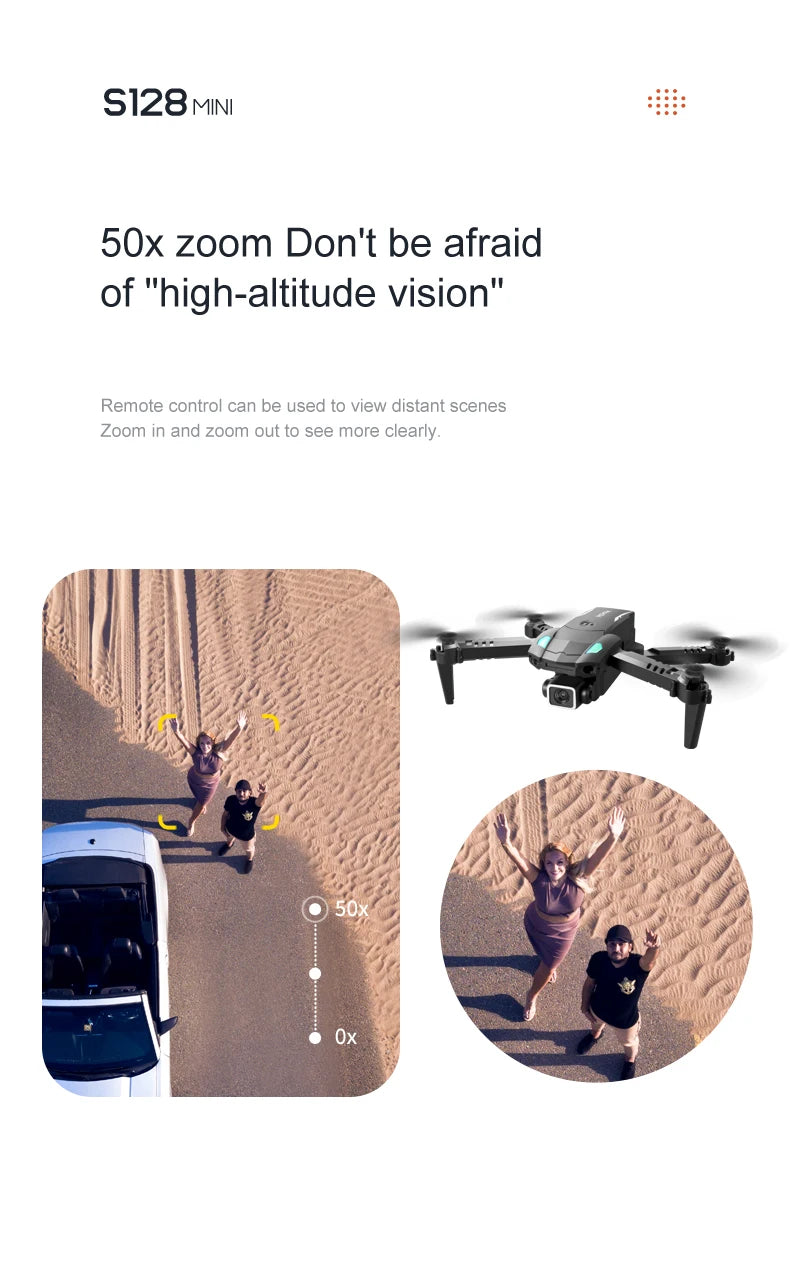 New S128 Mini Drone 4K Professional HD Dual Camera Three-Sided Obstacle Avoidance Air Pressure Fixed Height Foldable Quadcopter