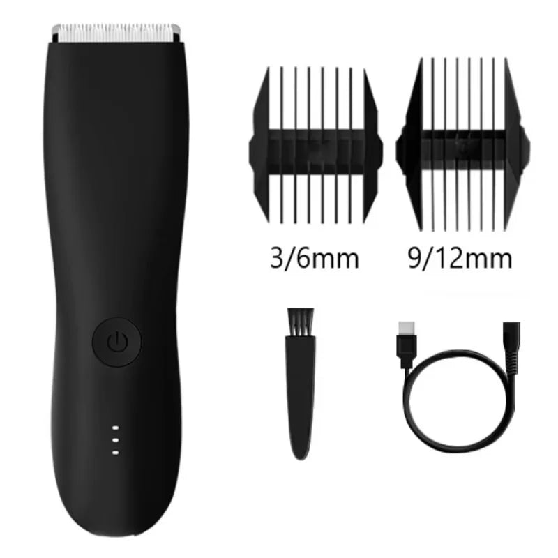 Body Hair Trimmer Shaver for Men Ball Trimmer for Groin Pubic Replaceable Ceramic Blade Groomer Electric Razor Waterproof Clippe