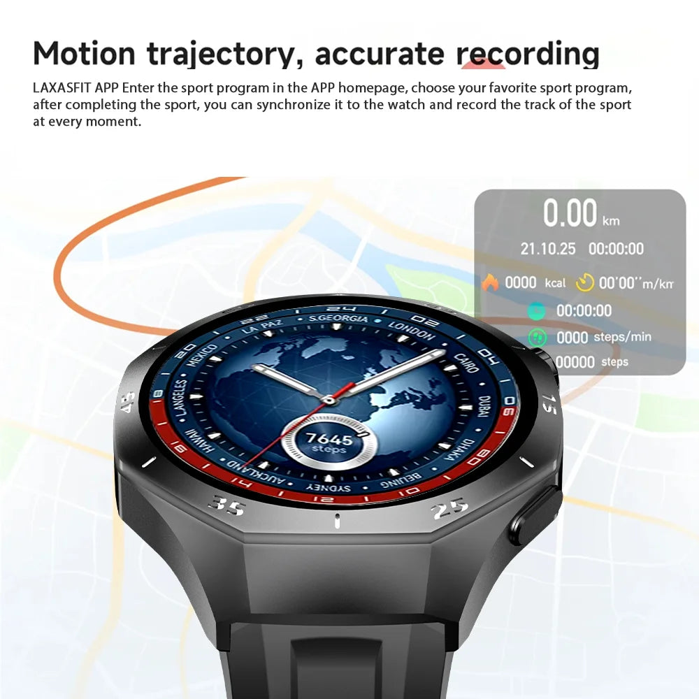 LAXASFIT 2025 New  Smart Watch AMOLED HD Screen Sports Heart Rate Bluetooth Call Men Women Smart Watch