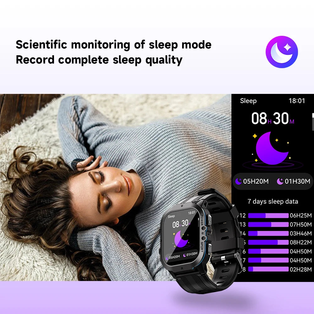 LEMFO New C26 Smart Watch Men AMOLED 1.96 Inch HD Screen Bluetooth Call 100+ Sports Modes 1ATM Waterproof Outdoor Smartwatch