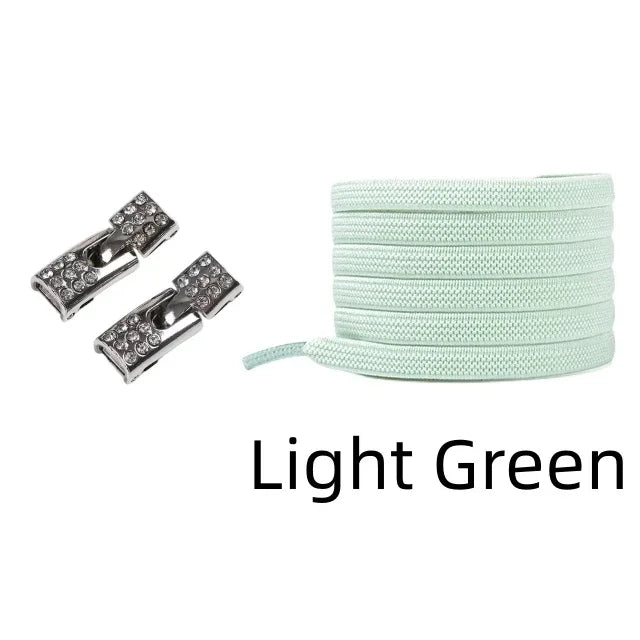 Elastic Laces Sneakers Diamond Cross Locks Shoelaces Without ties Kids Adult 8MM Width No Tie Shoe laces Rubber Bands Shoelace