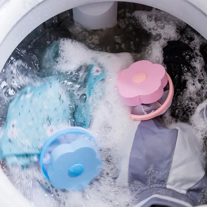 6 PCS Washing Machine Hair Filter Floating Pet Fur Lint Hair Removal Catcher Reusable Mesh Dirty Collection Pouch Cleaning Balls