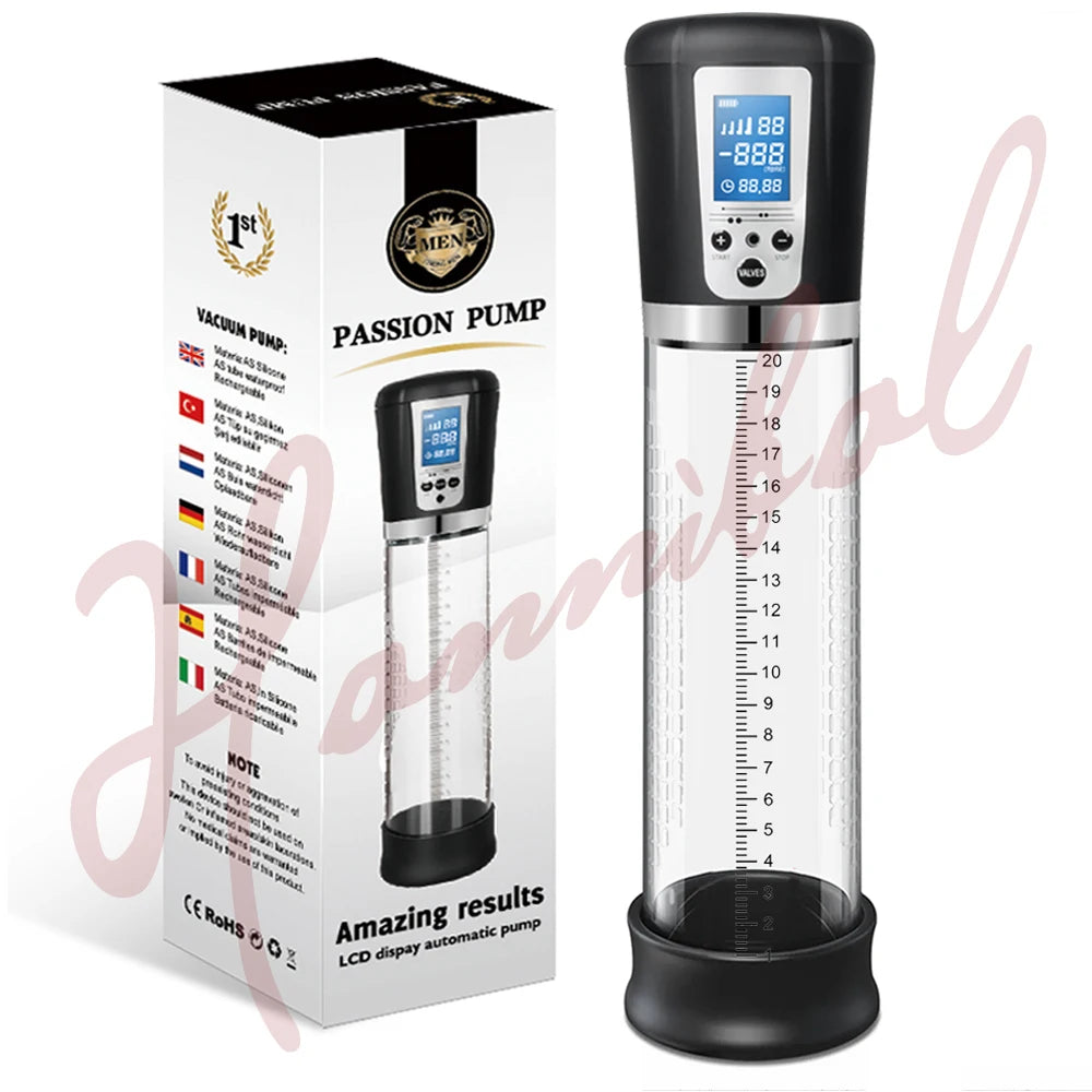Hannibal LCD Electric Penis Pump Penis Enlargement Extend Pump Penis Trainer Male Masturbators Cup Dick Pump Sex Toys for Men