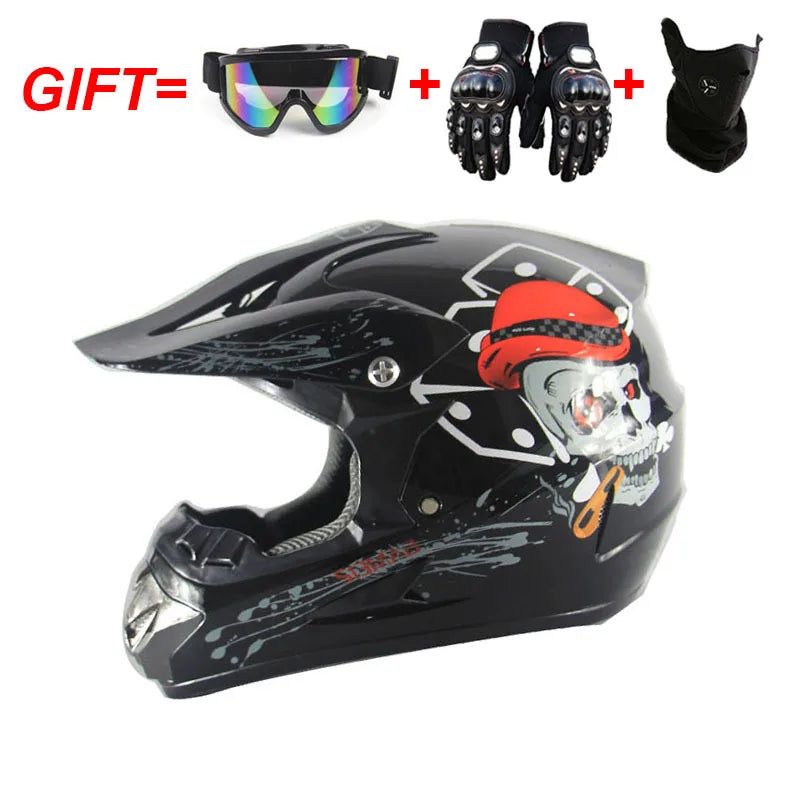 Adult Motocross Dirt Bike Helmet Dirtbike ATV Helmet Unisex Adult Men Women Adjustable Off-Road Motorcycle Helmet