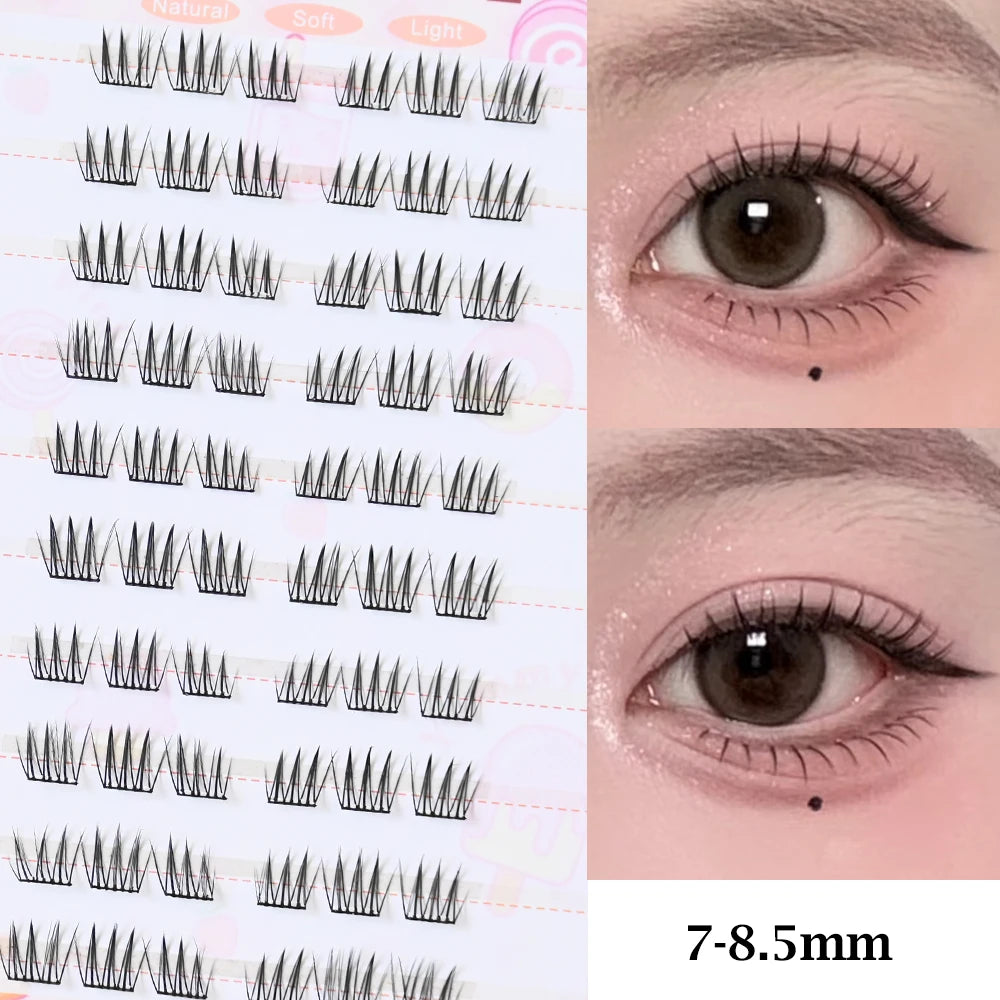 No Glue Needed Idol False Eyelashes Large Capacity 7-9mm Self Adhesive Eyelashes DIY Lash Extension Korean Makeup Cluster Lashes