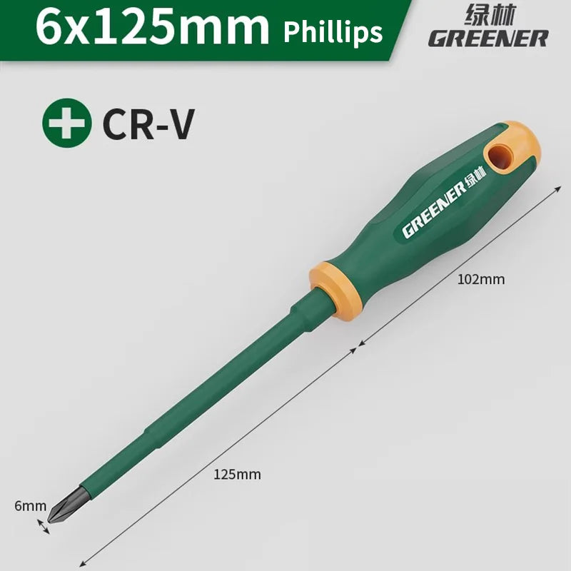 GREENERY Insulated Electrician Screwdriver Slotted Phillips Magnetic Flat Cross Durable Professional Electrical Tools for Repair