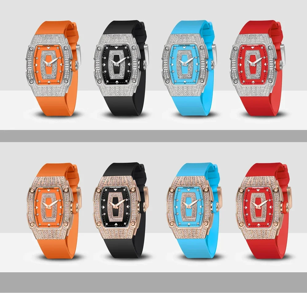 New PAGANI DESIGN Luxury Women's Fashion Quartz Watch Switzerland Ronda Movt Diamond Inlaid Women's Elegant Watch Montreal Femme