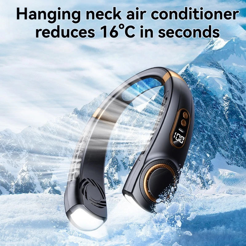 🔥2025 New Portable Halterneck Fan USB Handheld Silent Multi-function Bladeless Mini Electric Fan Cross-border