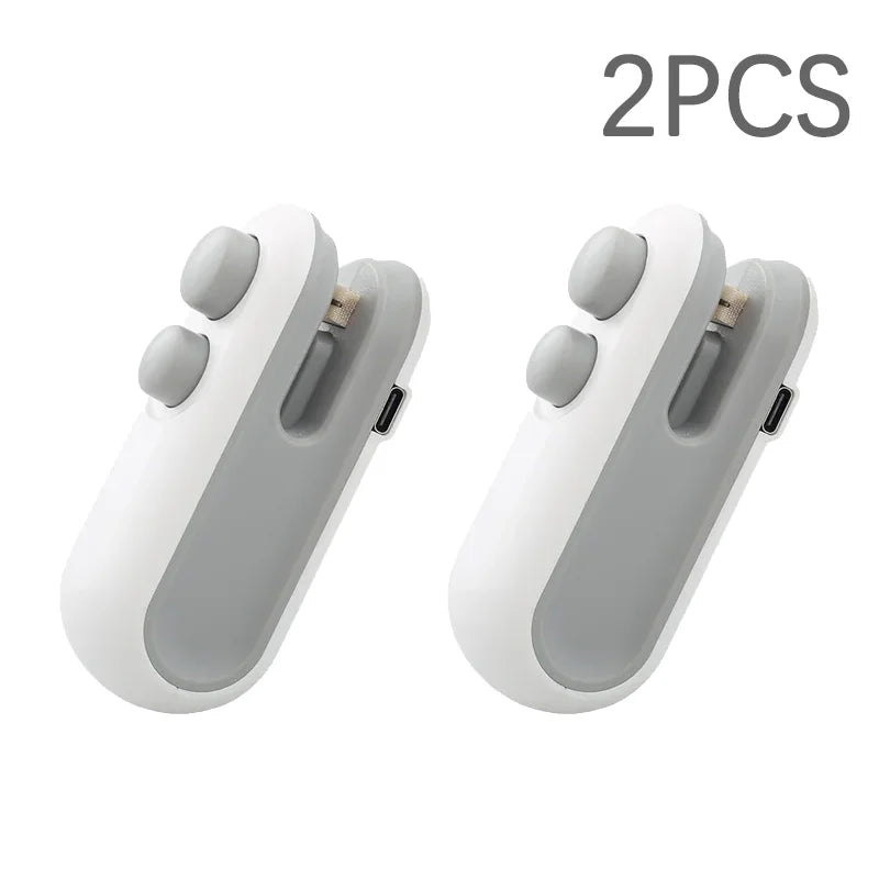 2 in 1 Portable Mini Sealer Heat Sealer For Snacks Plastic Bag Heat SealerSnacks Home Use Rechargeable Sealer Vacuum Sealer