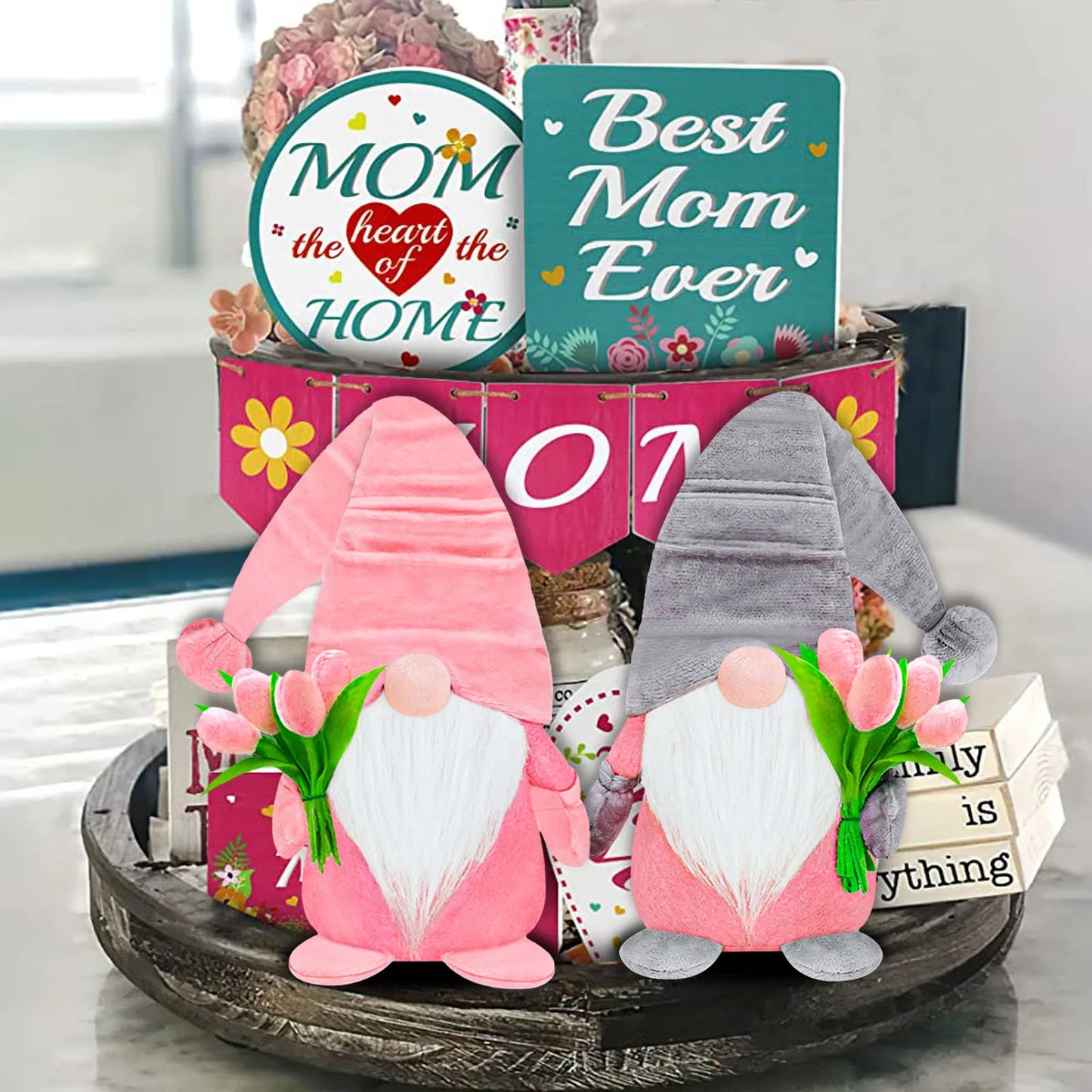 Tulip Rudolph Gnome Mother's Day Valentine's Day Doll Mother Birthday Gift Home Window Decoration Ornament