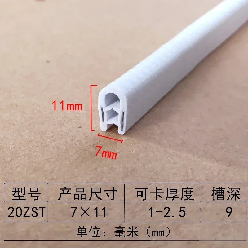 1/3M U-Shaped Sealing Strip Rubber Edging Stainless Steel Protectio Door Car Dustproof Safety Iron sheet edge protection strip