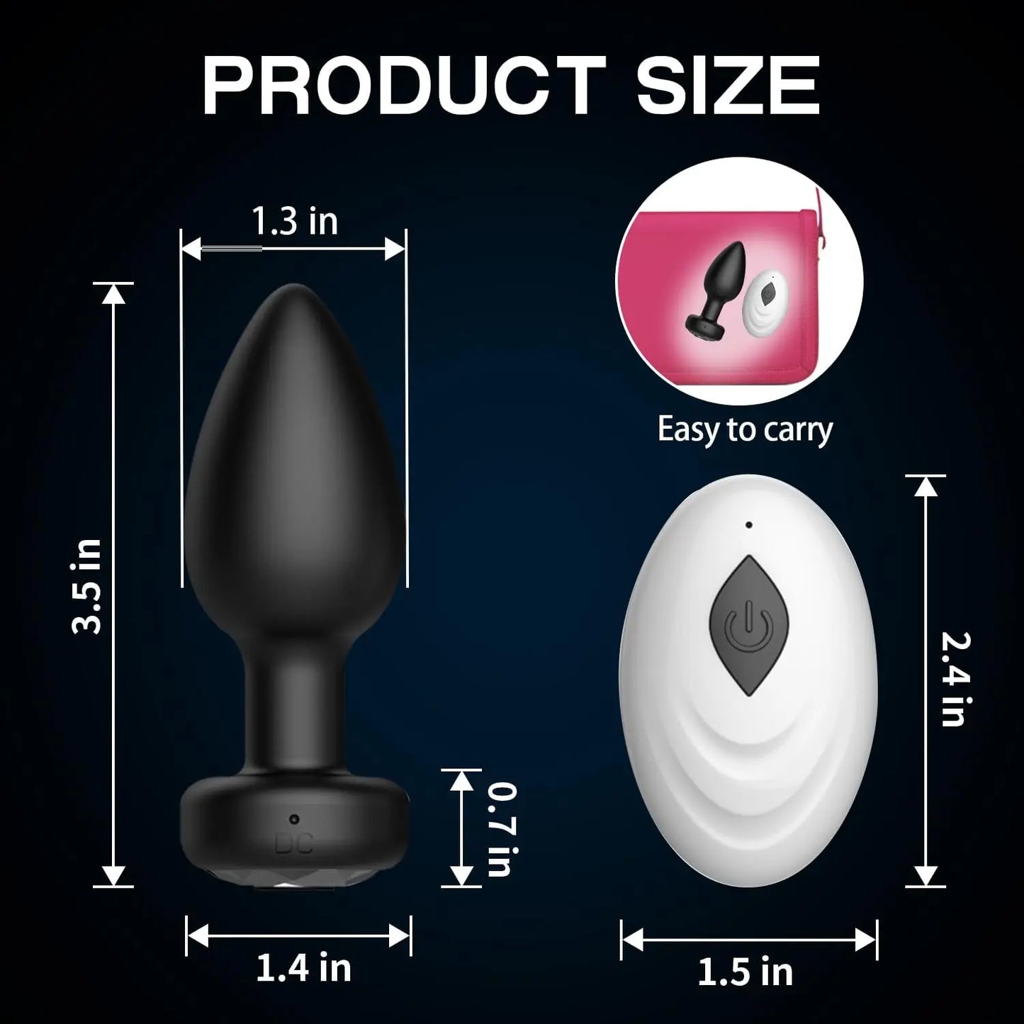 Anal Plug Vibrator for Men Butt Plug Portable Massager Wireless Remote Control Dildo Vibration Sex Toys for Male Adult Toys 18+