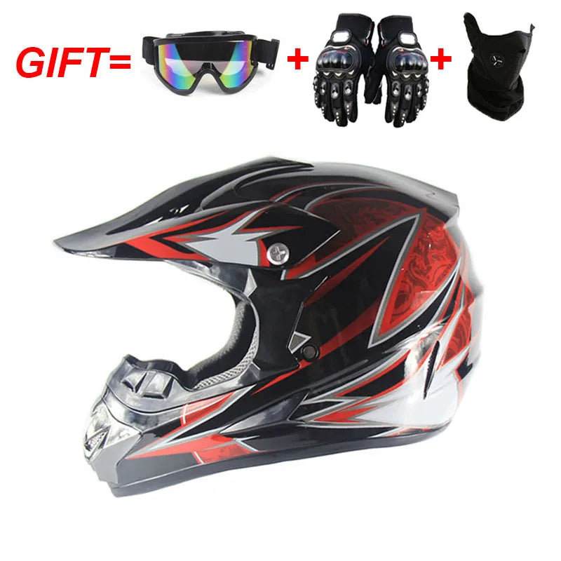 Adult Motocross Dirt Bike Helmet Dirtbike ATV Helmet Unisex Adult Men Women Adjustable Off-Road Motorcycle Helmet