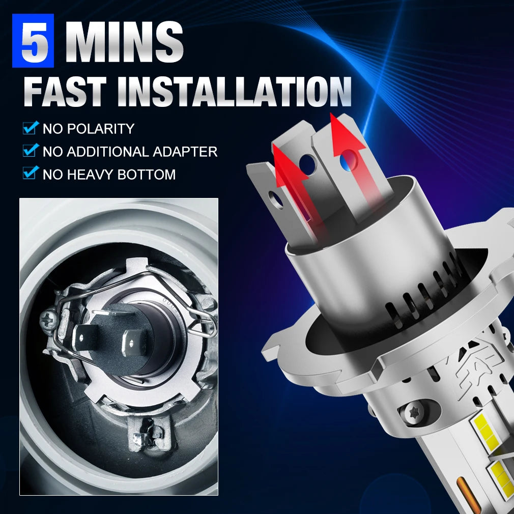 30000LM H4 LED Headlight Bulbs Canbus H7 Led 3570 CSP High Low Beam Car Light Turbo Led Diode Lamp Auto 12V 6500K