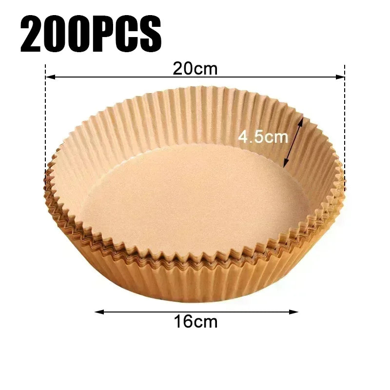 Air Fryer Paper Liners Disposable Oil-Proof Waterproof Baking Paper Round Square And Rectangle Parchment Kitchen Party Supplies