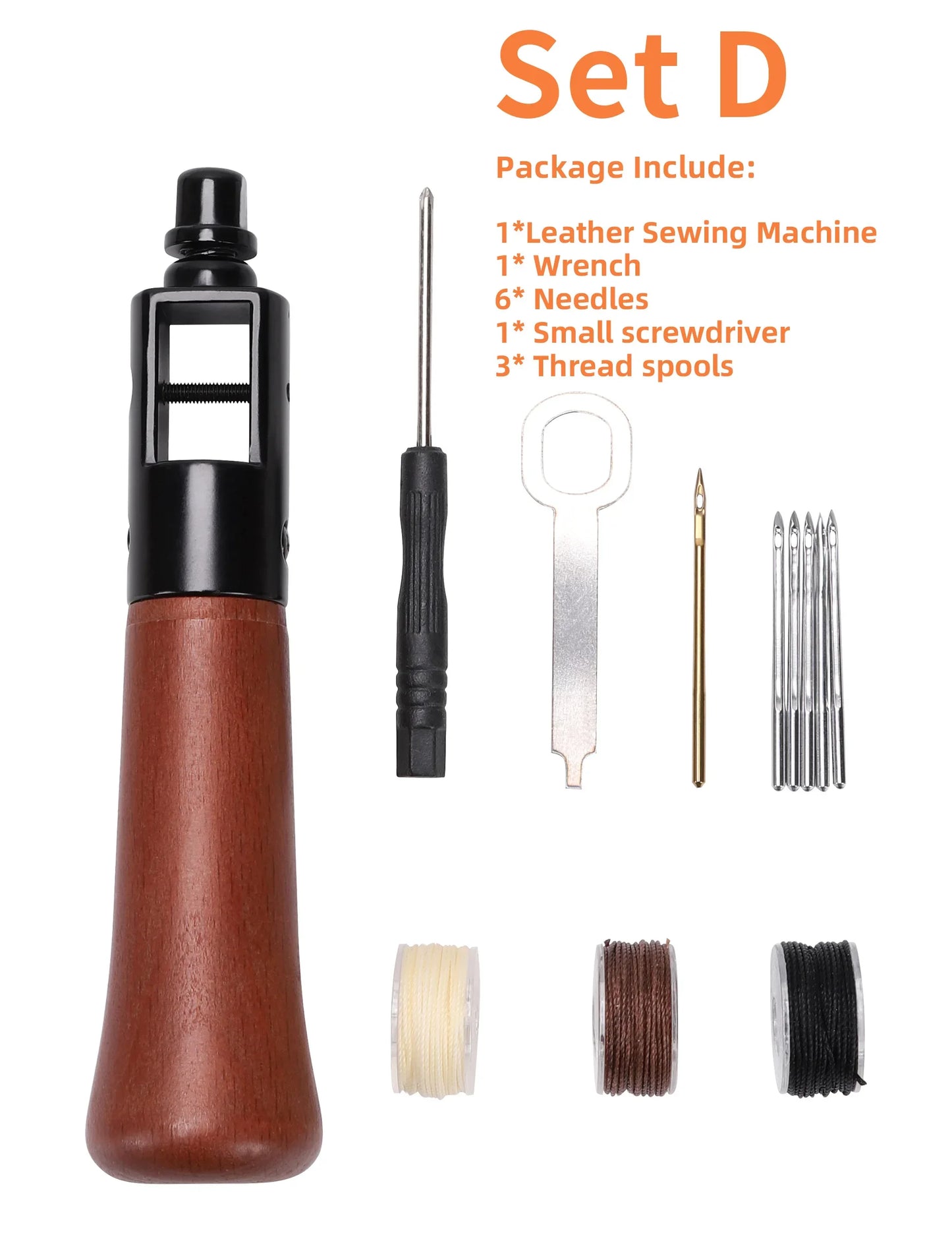 WUTA Leather Sewing Awl Thread Kit Speedy Stitcher Hand Sewing Machine Tools Kit Leather Craft Stitching Shoemaker Canvas Repair