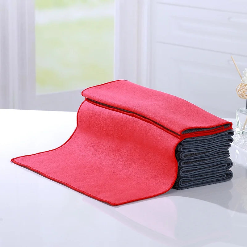 1pc Suede Double-sided Absorbent Traceless Reusable Glass Cleaning Cloth For Windows, Cars, Kitchen, Mirrors