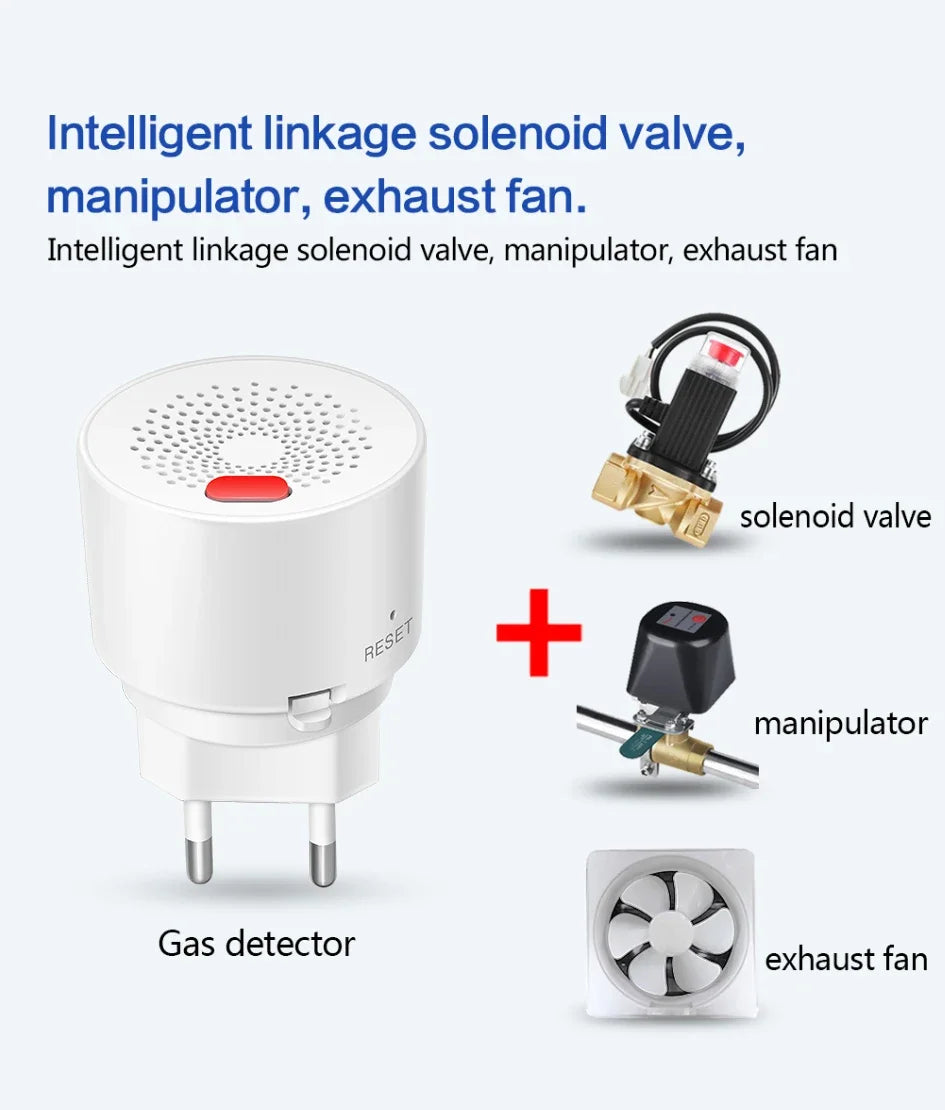 Tuya Smart Zigbee Natural Gas Sensor With High Sensitivity For Fire Safety, Designed For Kitchen LPG Leakage Detection.
