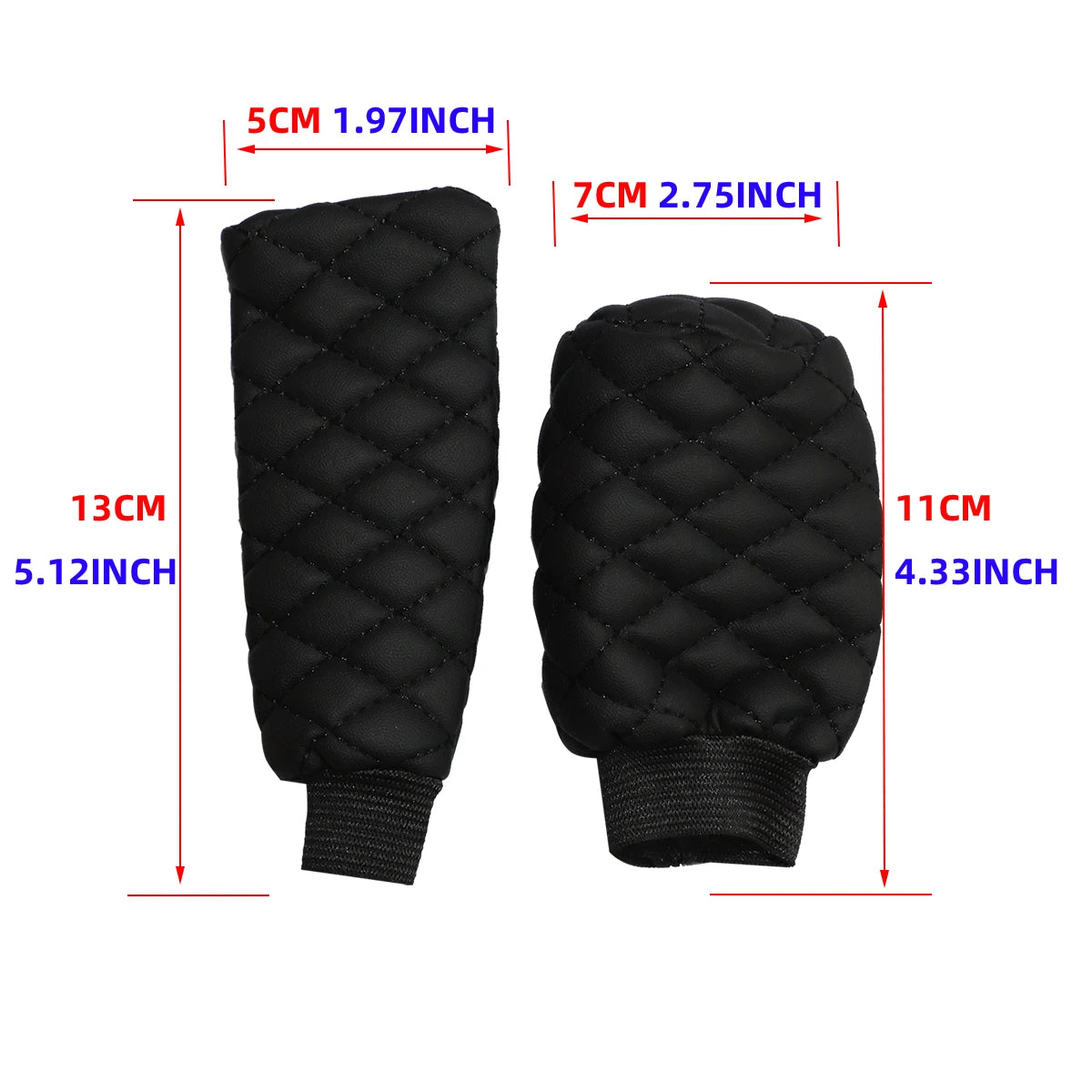 2 sets PU leather stereo embroidery car handbrake cover handle set manual gear general automotive supplies