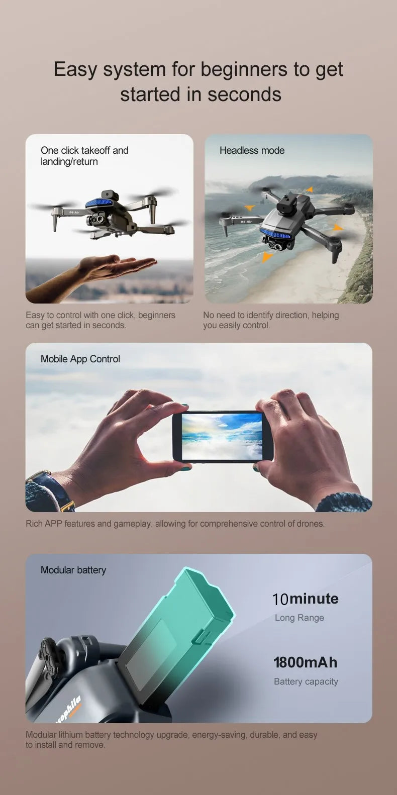 New D6 Air Drone 8K Professional 4K HD Dual ESC Camera Optical Flow 540°Obstacle Avoidance WIFI FPV RC Foldable Quadcopter Dron