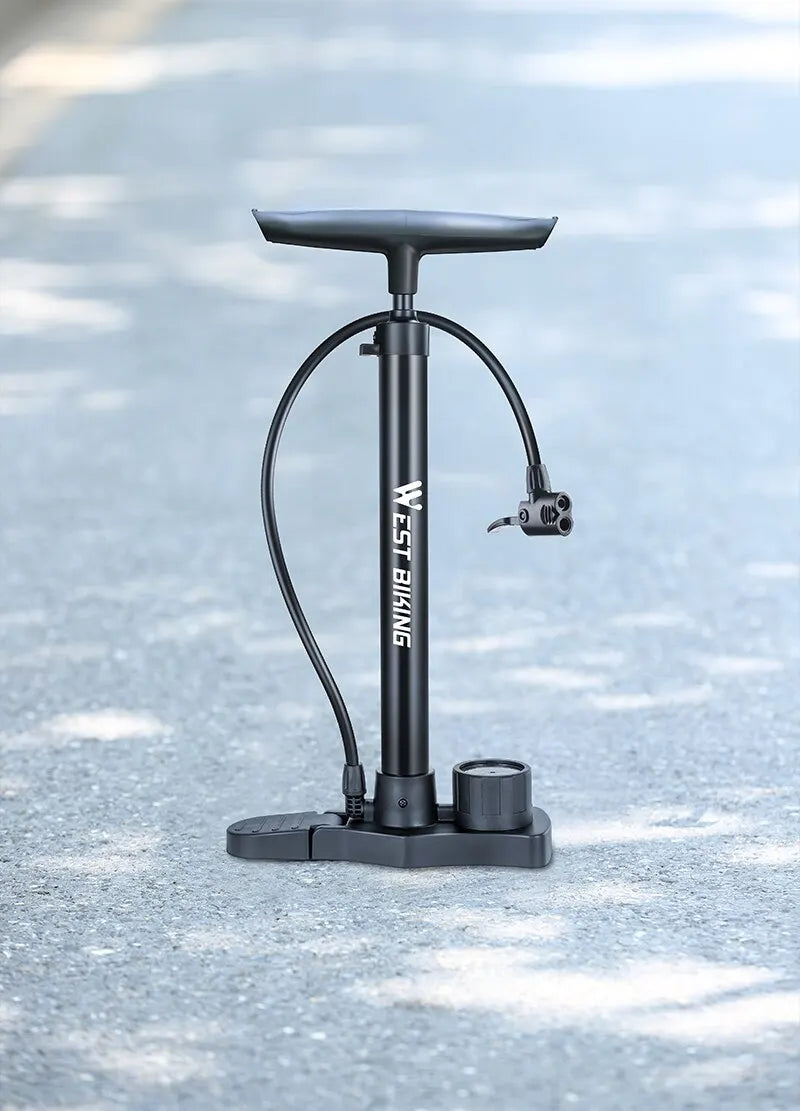 WEST BIKING Bicycle Pump 160PSI Portable Stainless Steel Bike Pump Schrader Presta Valve Inflator Mountain Road Bike Accessories