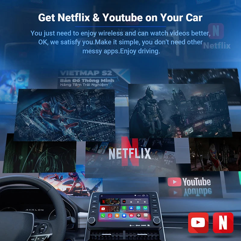 OTTOMOTION Play2 Video Pro Wireless CarPlay Android Auto Adapter Built in Youtube Netflix IPTV Video Box for Car Accessories