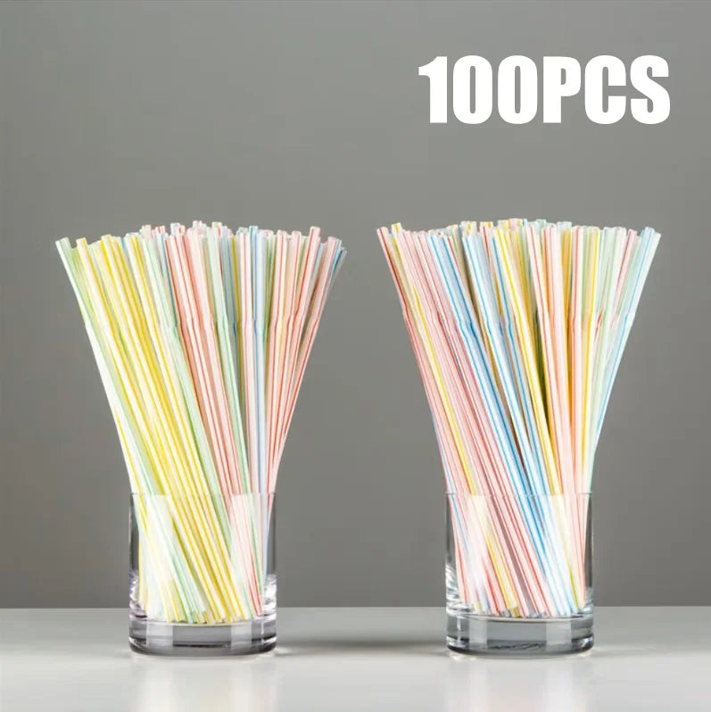 100-3000PCS Colorful & Black Drinking Kunststof Straws Bar Party Wedding Kitchen pajitas plastique Beverage Straw Wholesale