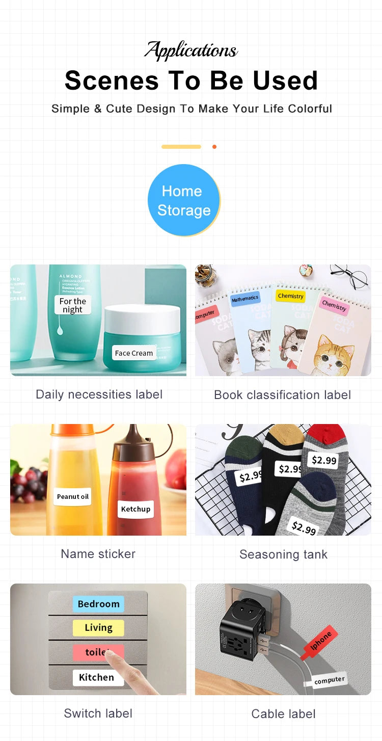 P12 Self Adhesive Sticker Label Printer Portable Labeling Machine Wireless Bluetooth Mini Label Maker with1PK Continuous Paper
