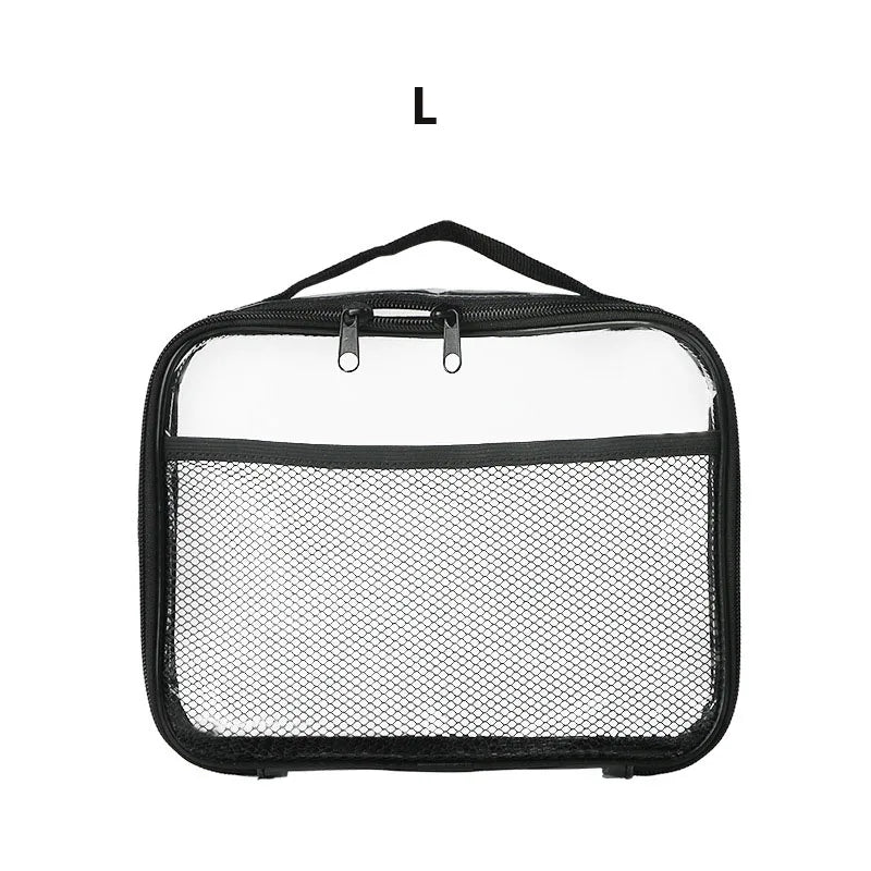 Large Capacity PVC Transparent Mesh Storage Bag Waterproof Casual Makeup Storage Bag Zipper Bag Portable Toy Packaging Bag