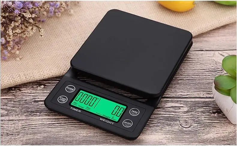 1pc Black Precision Coffee Dropping Scale 0.1g Coffee Dropping Scale With Timer Digital Kitchen Scale High Precision LCD Scale