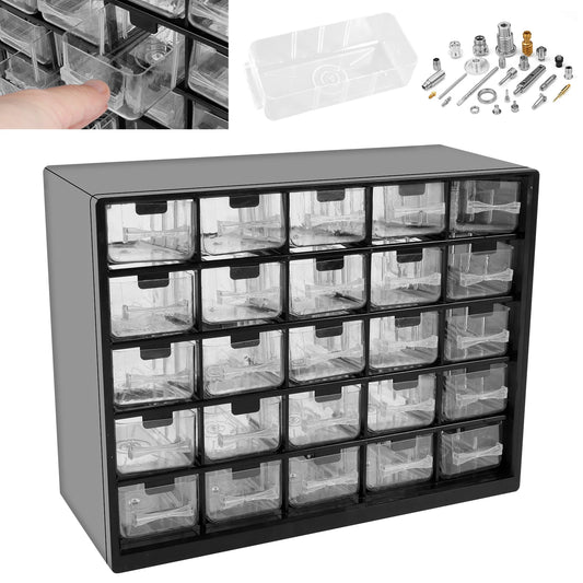 25 Drawers Stackable Storage Cabinet Tool Parts Storage Clear Organizer with Drawers Table Drawer Organizer For Screw Nut Nails